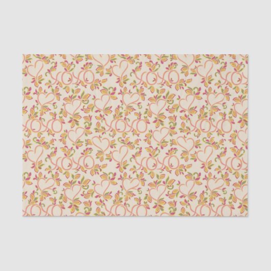 Ontkoppeling van hart en bloemen Valentijns Tissuepapier (Voorkant)