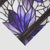 Ontkoppeling van het Floral Paarse Witte Glas in l Tissuepapier (Detail)