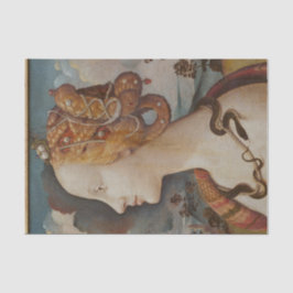 Ontkoppeling van het gezicht van een mooie dame tissuepapier