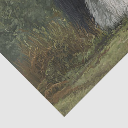 Ontkoppeling van het landschap van het trekpaard tissuepapier (Detail)