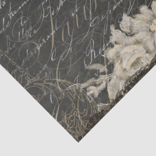 Ontkoppeling van het script Paris Floral  Ephemera Tissuepapier (Detail)