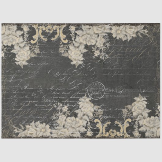 Ontkoppeling van het script Paris Floral  Ephemera Tissuepapier (Voorkant)