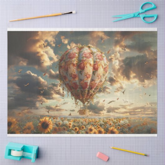 Ontkoppeling van  heteluchtballon tissuepapier (Craft)