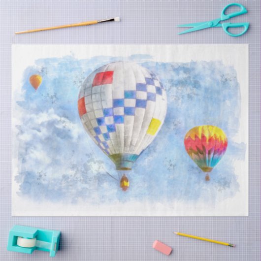 Ontkoppeling van hot-luchtballonnen Waterverf Tissuepapier (Craft)