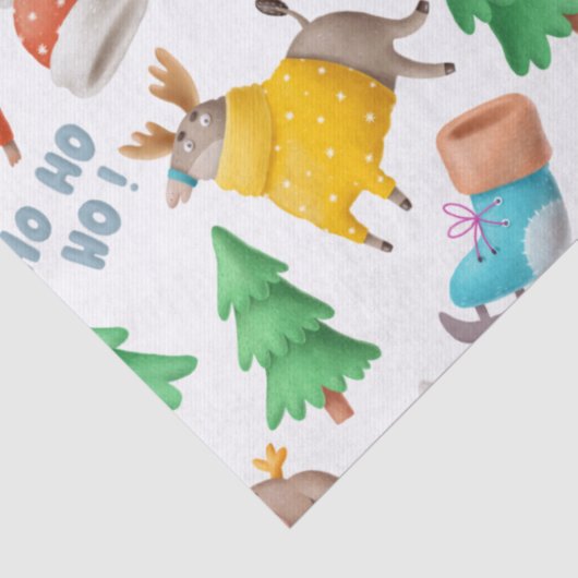 Ontkoppeling van kattenhonden, rendieren- en kerst tissuepapier (Detail)