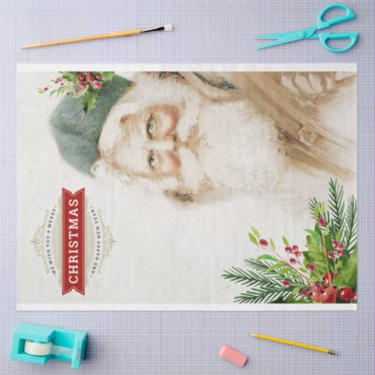  ontkoppeling van kerstman en kerstgroen tissuepapier (Craft)