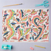 Ontkoppeling van kleurrijke buho-patroonpatronen tissuepapier (Craft)