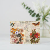  ontkoppeling van kleurrijke flora briefkaart (Staand voorkant)