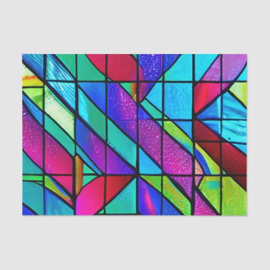 Ontkoppeling van kleurrijke Glazen in lood Tissuepapier (Voorkant)