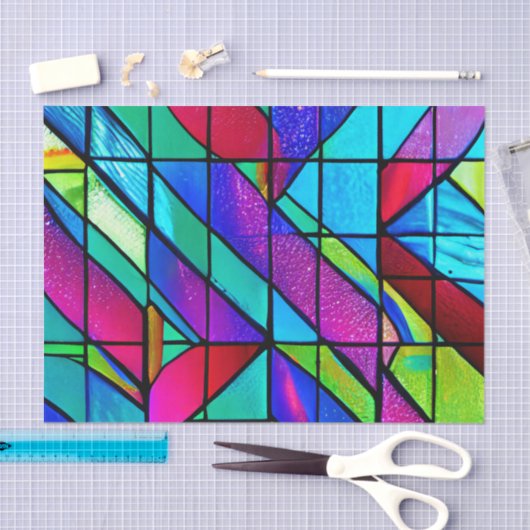 Ontkoppeling van kleurrijke Glazen in lood Tissuepapier (Craft)