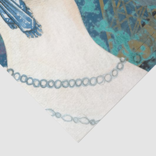 Ontkoppeling van kunstschilderwerk tissuepapier (Detail)