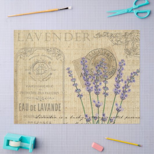 Ontkoppeling van lavendel tissuepapier (Craft)