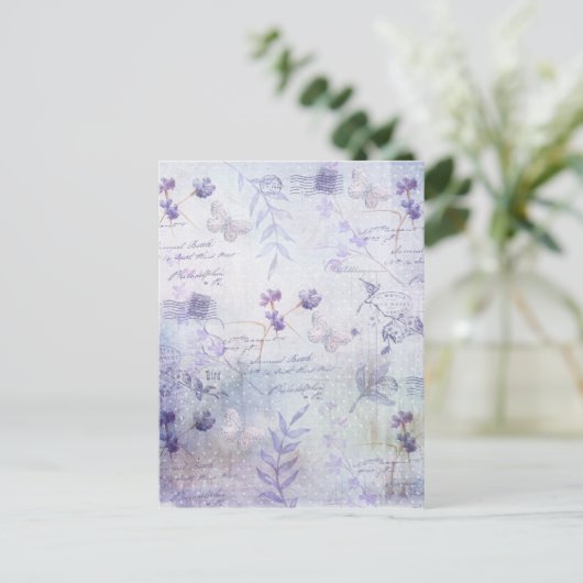 Ontkoppeling van lavender Flowers Briefkaart (Staand voorkant)
