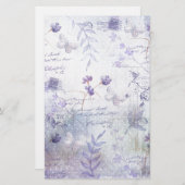 Ontkoppeling van lavender Flowers Briefpapier (Voorkant / Achterkant)