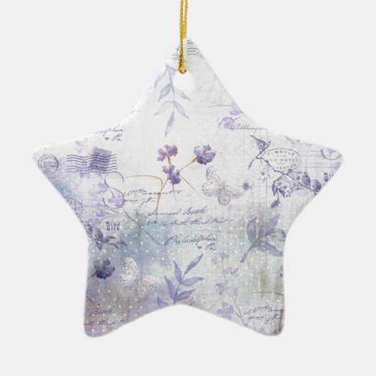 Ontkoppeling van lavender Flowers Keramisch Ornament (Voorkant)