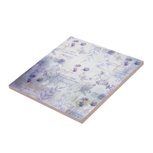 Ontkoppeling van lavender Flowers Tegeltje (Zijkant)