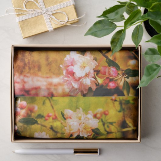  ontkoppeling van lentroze en witte bloesems tissuepapier (Geschenk)