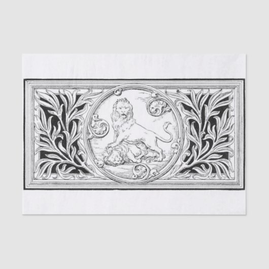 Ontkoppeling van lion lijst tissuepapier (Voorkant)