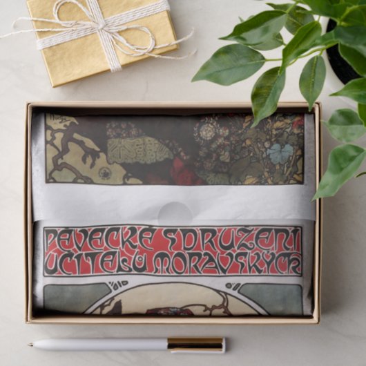  ontkoppeling van Mucha-kunst Tissuepapier (Geschenk)