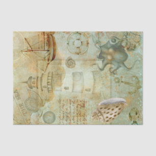 Ontkoppeling van Nautical Light House Ocean Ship S Tissuepapier