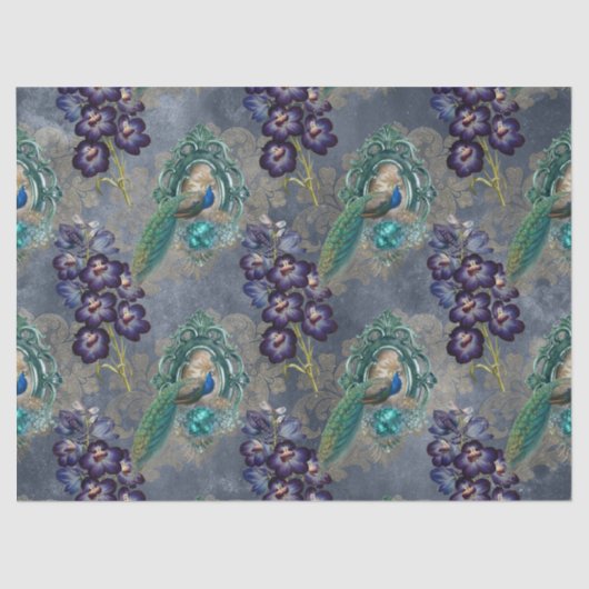 Ontkoppeling van omhulde blokken en paarse bloemen tissuepapier (Voorkant)