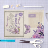  ontkoppeling van Paarse flora en vlinder Tissuepapier (Craft)