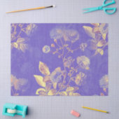 Ontkoppeling van Paarse Floral-Waterverf Tissuepapier (Craft)