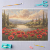 ontkoppeling van papavervelden op het franse platt tissuepapier (Craft)