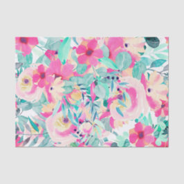 Ontkoppeling van pastels Pinks Floral Flowers Tissuepapier