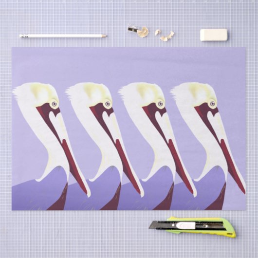 Ontkoppeling van Pelican Pelicans Tissuepapier (Craft)