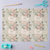 Ontkoppeling van  Pink Gold Floral Ephemera Tissuepapier (Craft)