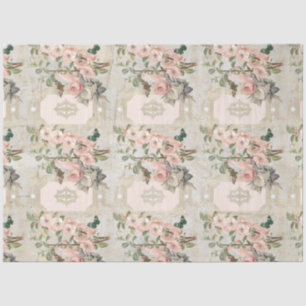 Ontkoppeling van  Pink Gold Floral Ephemera Tissuepapier