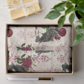 Ontkoppeling van Raven en Rozen Damask Tissuepapier (Geschenk)