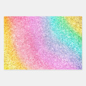 Ontkoppeling van regenboogpasta Glitter Patroon  Inpakpapier Vel (Voorkant 3)