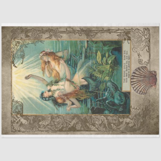  ontkoppeling van Rhinegold Mermaid Fantasy Tissuepapier (Voorkant)