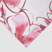 Ontkoppeling van rode Floral-Waterverf Tissuepapier (Detail)