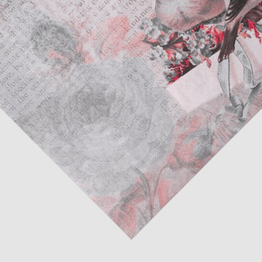  ontkoppeling van  Roos en vogels Tissuepapier (Detail)