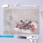 ontkoppeling van Roos en vogels Tissuepapier (Craft)