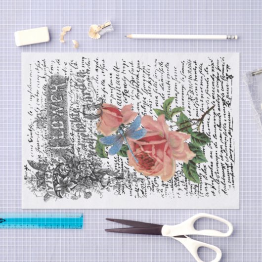 Ontkoppeling van roos voor libellen tissuepapier (Craft)