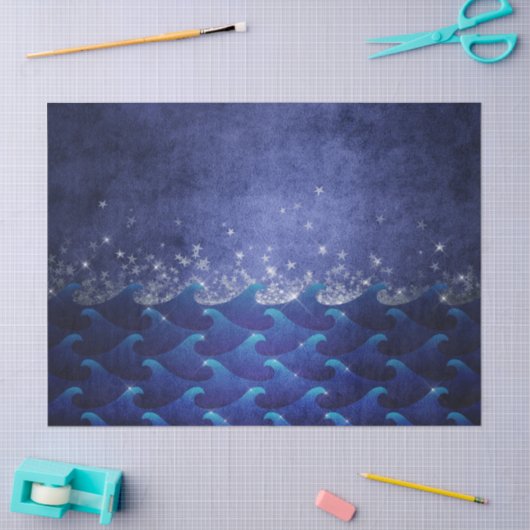 Ontkoppeling van Starry Ocean Night Tissuepapier (Craft)