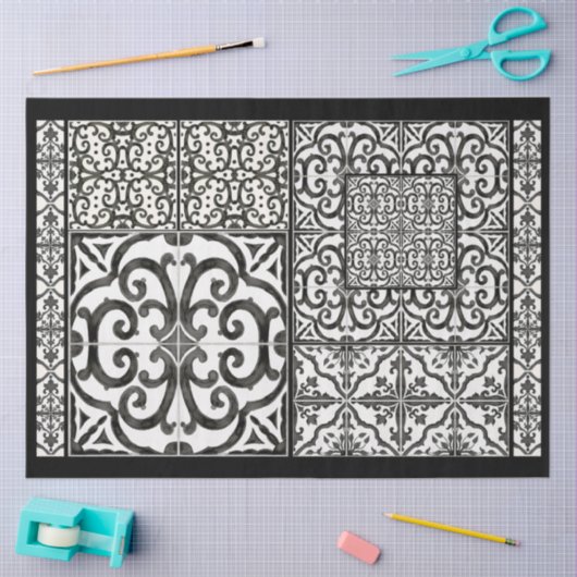 Ontkoppeling van tapijt zwart-wit tapijtmeubelen tissuepapier (Craft)