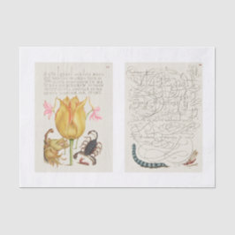 Ontkoppeling van tuininsecten met florale kalligra tissuepapier