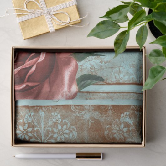 Ontkoppeling van Turquoise Floral Teapot Tissuepapier (Geschenk)