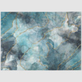 Ontkoppeling van turquoise Gold Grain Marble Tissuepapier (Voorkant)