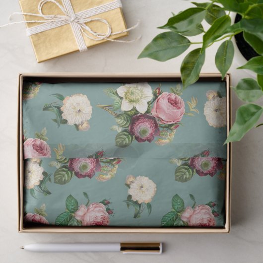  ontkoppeling van Victoriaans bloemen - paardenhui Tissuepapier (Geschenk)