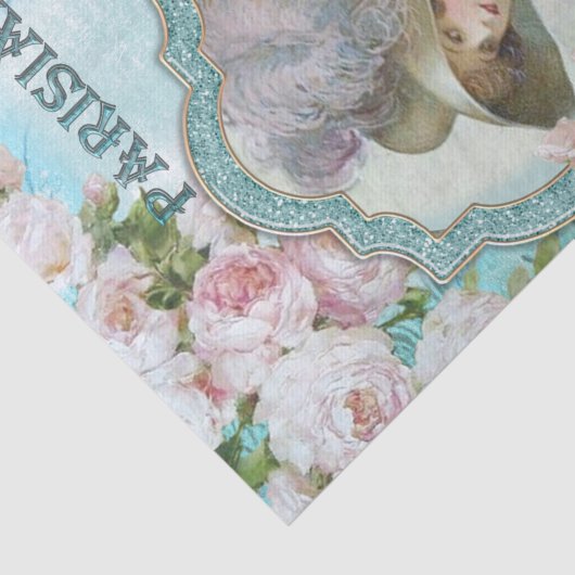  ontkoppeling van Victoriaans Rozen Tissuepapier (Detail)