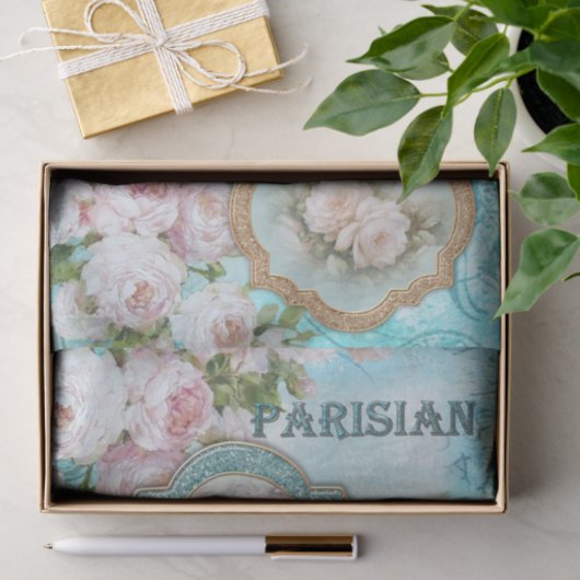  ontkoppeling van Victoriaans Rozen Tissuepapier (Geschenk)