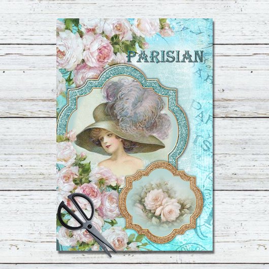  ontkoppeling van Victoriaans Rozen Tissuepapier