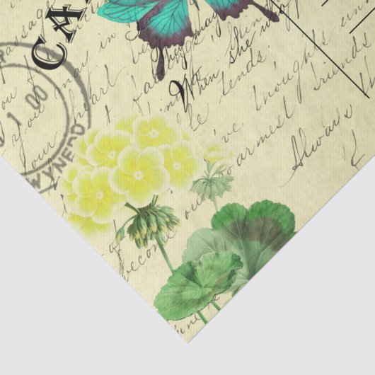 Ontkoppeling van vlinderbloemigen Frans Briefkaart Tissuepapier (Detail)