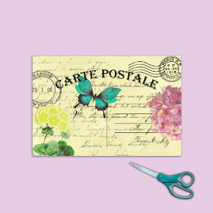 Ontkoppeling van vlinderbloemigen Frans Briefkaart Tissuepapier